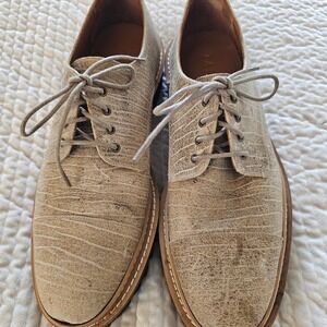 Taft Textured Cream Lace-Up Oxfords